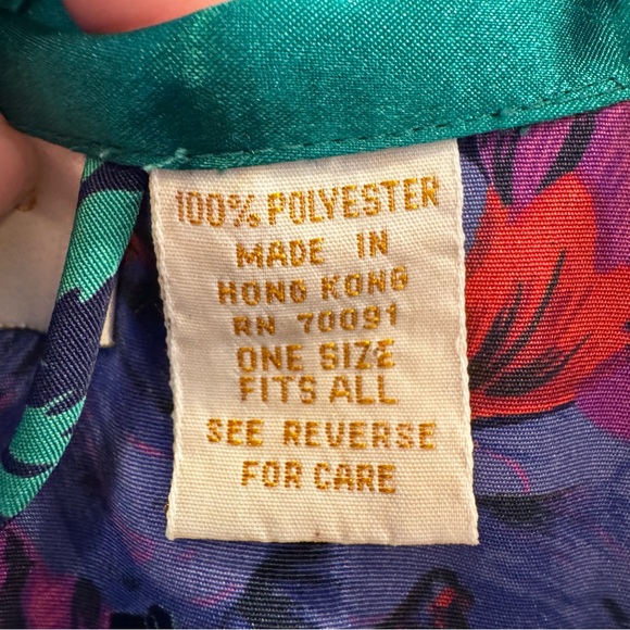 Vintage Victoria's Secret Gold Label- Satin Robe - Green and Purple Floral. OS - Picture 6 of 10